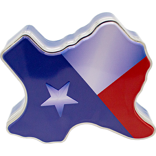 Texas Shaped Can - Flag