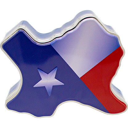 Texas Shaped Can - Flag