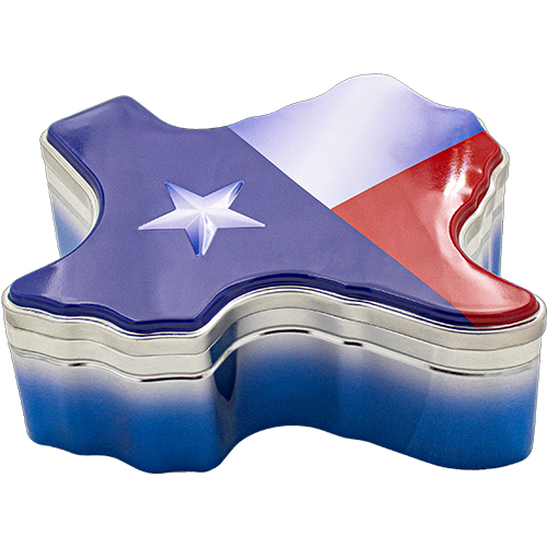 Texas Shaped Can - Flag